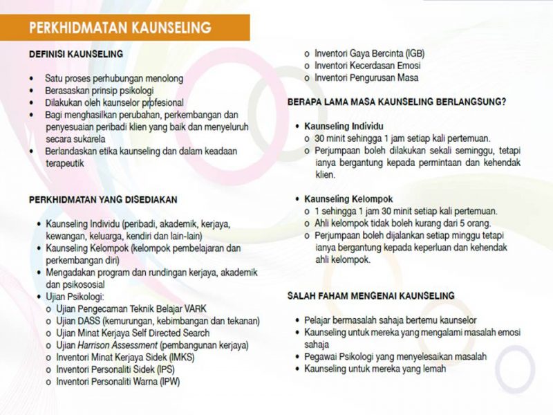 Perkhidmatan Kaunseling – BAHAGIAN HAL EHWAL PELAJAR (BHEP)